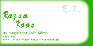 rozsa koos business card