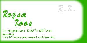 rozsa koos business card